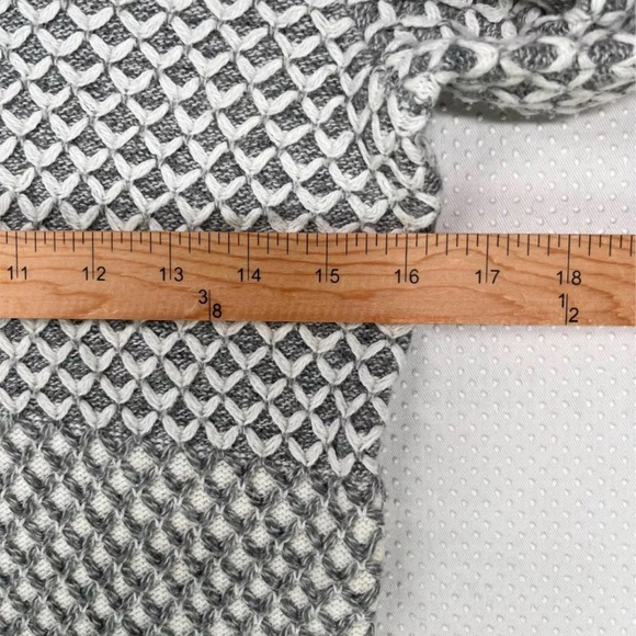 Madewell Women's XS Geo-Block Crewneck Pullover Sweater Gray White Black - Picture 4 of 5